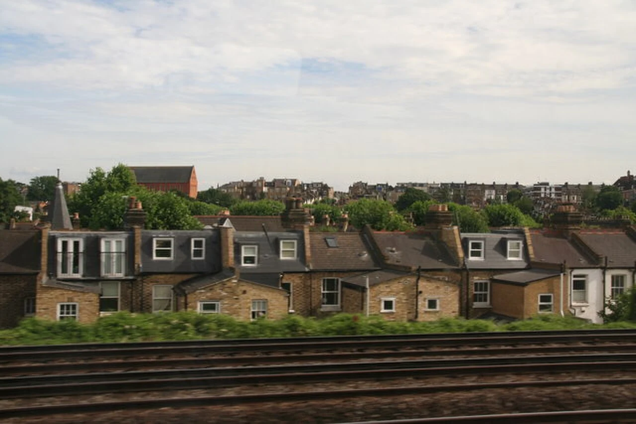 Rear elevations of houses on Eversleigh Road, Battersea